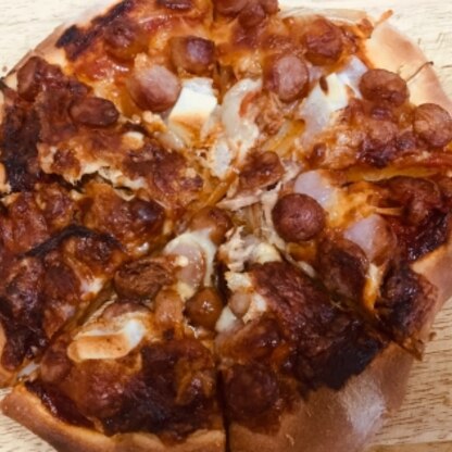 簡単で本格的なピザソースのおかげで美味しいピザが出来上がりました♡リピします(^o^)/